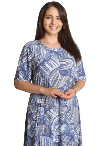 Лятна разкроена рокля - Стил и удобство - 2XL, 3XL, 4XL, 5XL - Пролет - Лято - Maxi Market