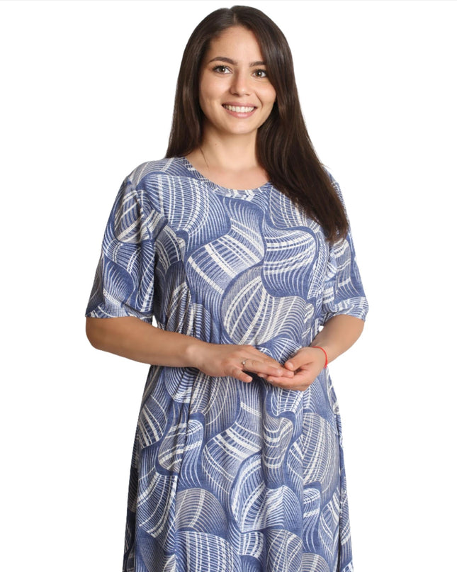 Лятна разкроена рокля - Стил и удобство - 2XL, 3XL, 4XL, 5XL - Пролет - Лято - Maxi Market
