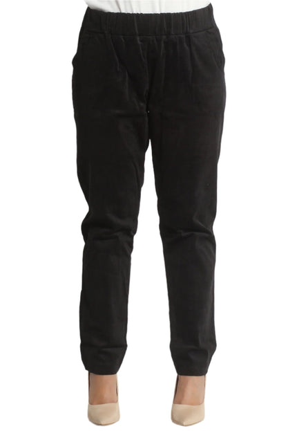 Макси черни дънки с ластик на талията и практични джобове – Идеални за есенно - зимния сезон - Maxi Market