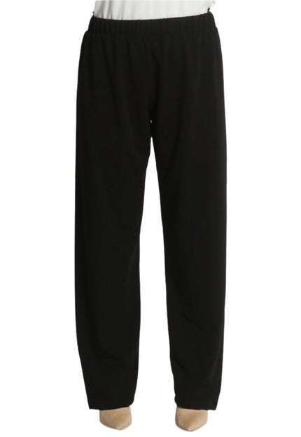 Макси дамски панталон в черен цвят с ластик на талията - Eсенно - зимен комфорт и стил - Maxi Market