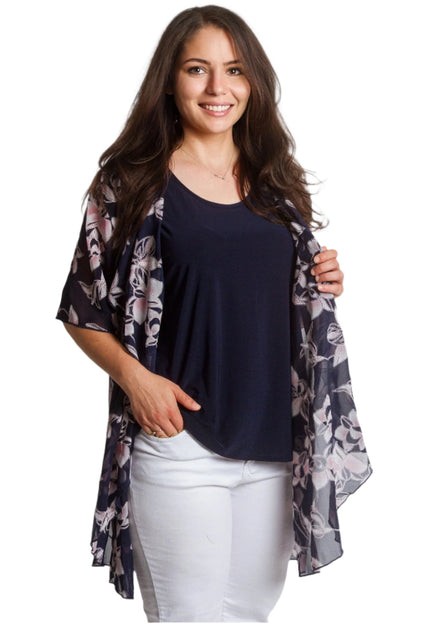 Макси комплект от потник и ефирно шифонено горнище на цветя - Maxi Market