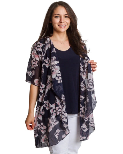 Макси комплект от потник и ефирно шифонено горнище на цветя - Maxi Market