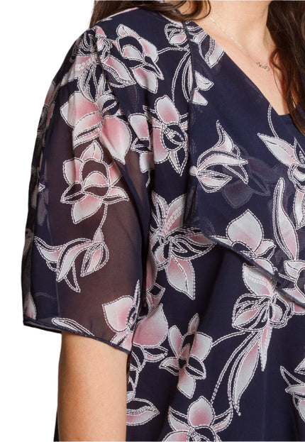 Макси комплект от потник и ефирно шифонено горнище на цветя - Maxi Market