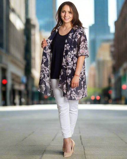 Макси комплект от потник и ефирно шифонено горнище на цветя - Maxi Market