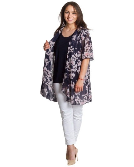 Макси комплект от потник и ефирно шифонено горнище на цветя - Maxi Market