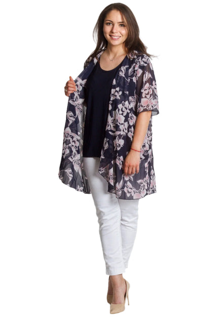 Макси комплект от потник и ефирно шифонено горнище на цветя - Maxi Market