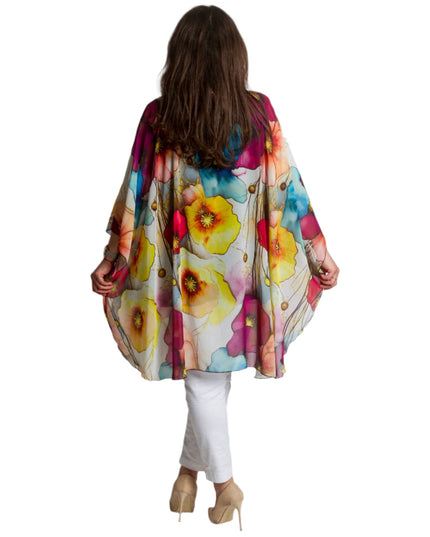 Макси шифонена туника с цветен десен и свободен силует - Maxi Market