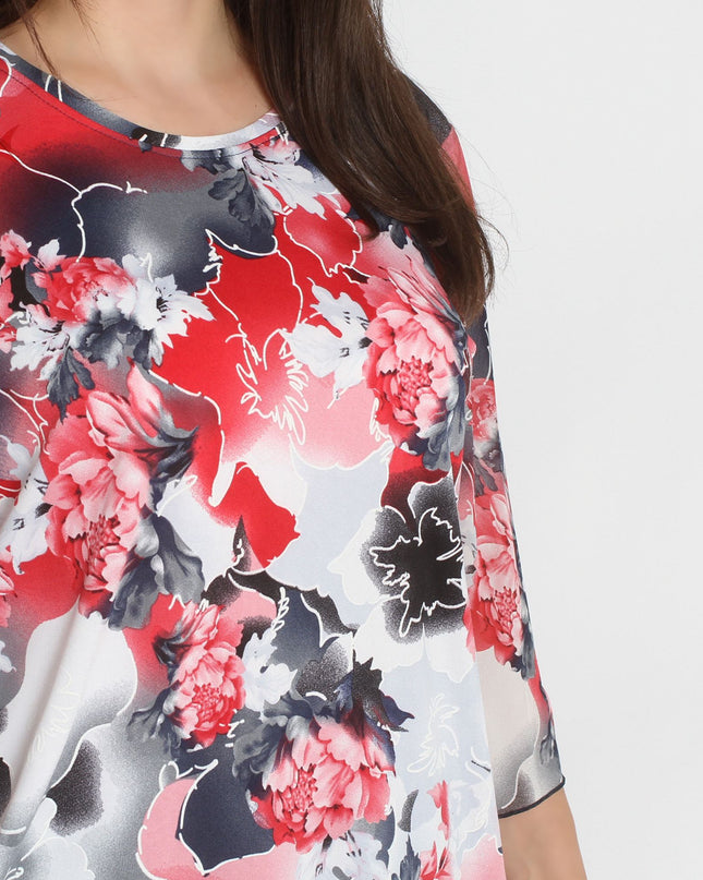 Макси туника - Красив десен на цветя - XL, 2XL, 3XL, 4XL - Всички сезони - Maxi Market