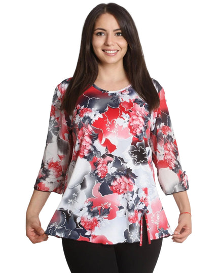 Макси туника - Красив десен на цветя - XL, 2XL, 3XL, 4XL - Всички сезони - Maxi Market