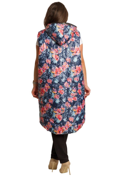 Многоцветен елек с флорален принт в макси размери - Maxi Market