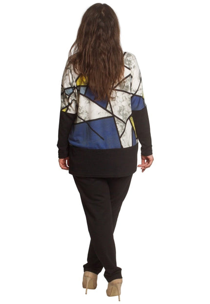 Многоцветна макси туника с геометричен принт и права кройка - Maxi Market