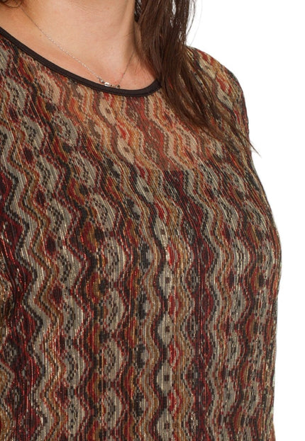 Многоцветна туника с правa кройка и кръгло деколте - Maxi Market