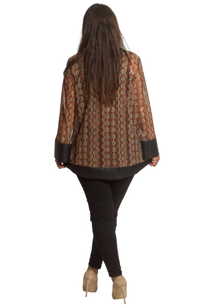 Многоцветна туника с правa кройка и кръгло деколте - Maxi Market