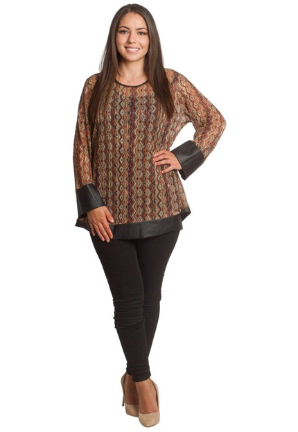 Многоцветна туника с правa кройка и кръгло деколте - Maxi Market