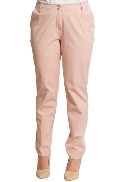 Официален дамски панталон в нежно розово с практични джобове - Maxi Market