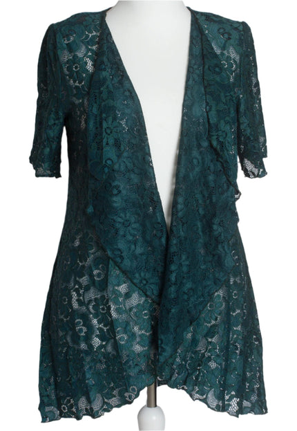 Официален макси дантелен блейзър в масленозелен цвят - Maxi Market