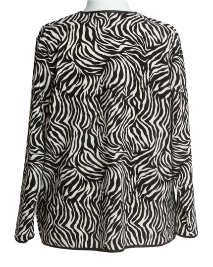 Официален макси жакет със зебра десен и права кройка - Maxi Market