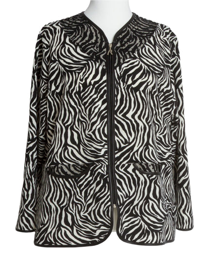 Официален макси жакет със зебра десен и права кройка - Maxi Market