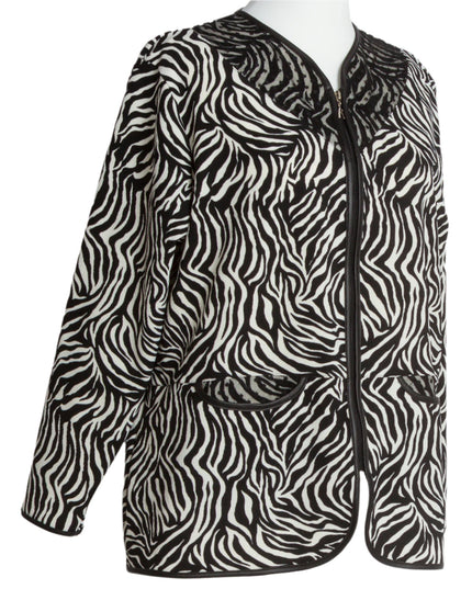 Официален макси жакет със зебра десен и права кройка - Maxi Market