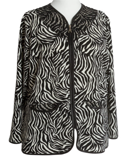 Официален макси жакет със зебра десен и права кройка - Maxi Market