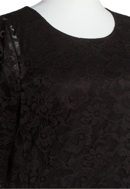 Официална дантелена рокля с 7/8 ръкав - Големи размери - Maxi Market