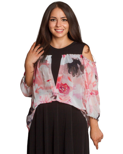 Официална дълга рокля със свободна кройка и шифон - Maxi Market