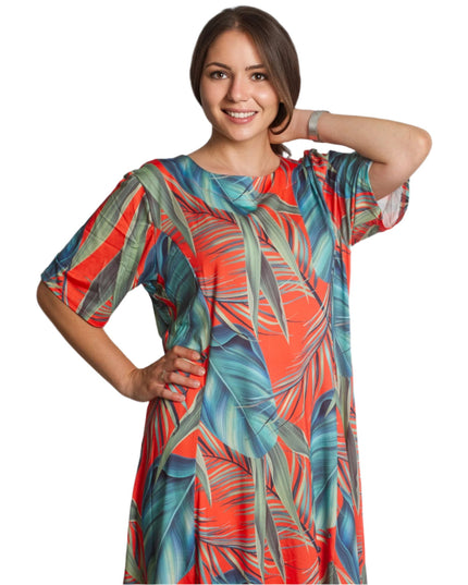 Официална дълга рокля в големи размери - Флорален десен - Maxi Market