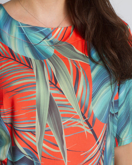 Официална дълга рокля в големи размери - Флорален десен - Maxi Market