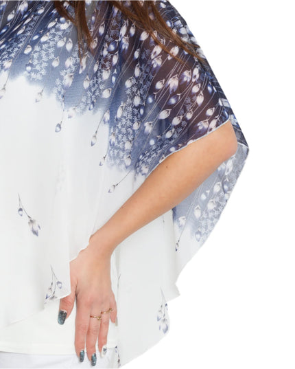 Официална макси туника с шифон и флорален десен - Maxi Market