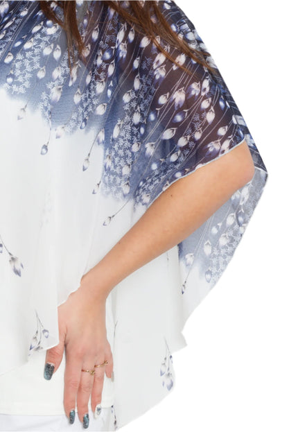 Официална макси туника с шифон и флорален десен - Maxi Market