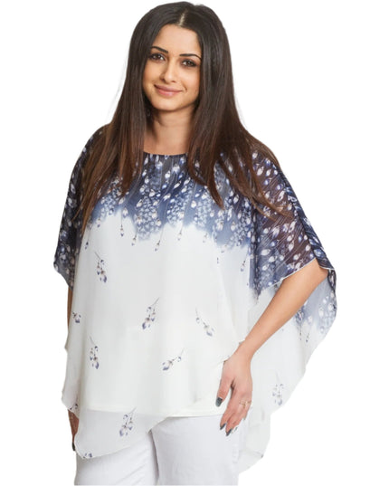 Официална макси туника с шифон и флорален десен - Maxi Market