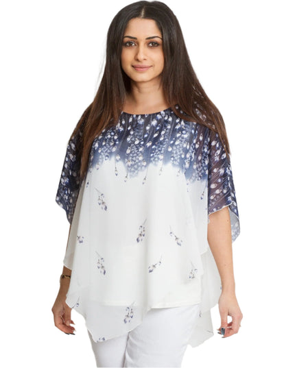 Официална макси туника с шифон и флорален десен - Maxi Market