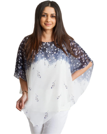 Официална макси туника с шифон и флорален десен - Maxi Market