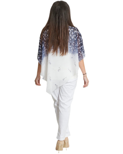 Официална макси туника с шифон и флорален десен - Maxi Market