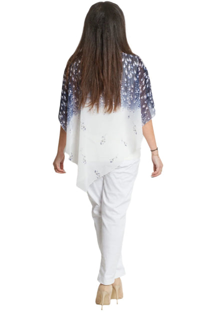 Официална макси туника с шифон и флорален десен - Maxi Market