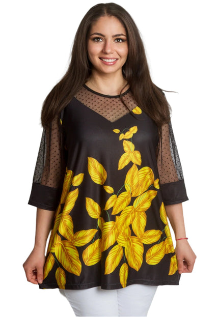 Официална макси туника с тюл и 3/4 ръкави - Maxi Market