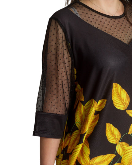 Официална макси туника с тюл и 3/4 ръкави - Maxi Market