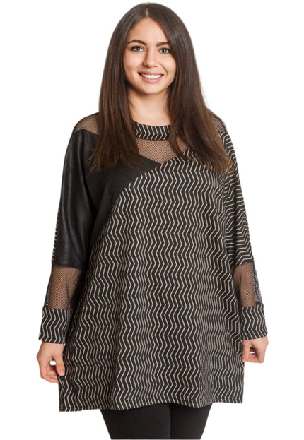 Официална разкроена туника с абстрактна шарка - Maxi Market