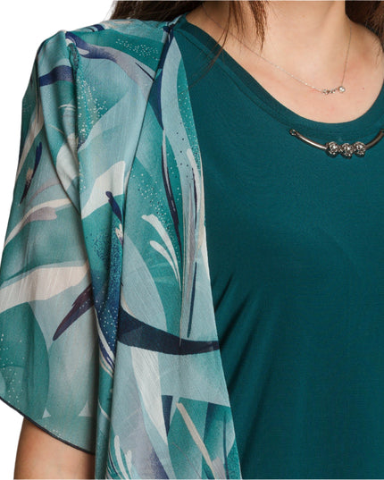 Официална рокля с шифонена наметка в големи размери - Maxi Market