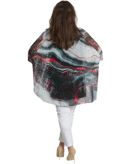 Официална шифонена макси туника с абстрактен десен - Maxi Market