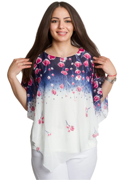 Официална шифонена макси туника с флорален десен - Maxi Market