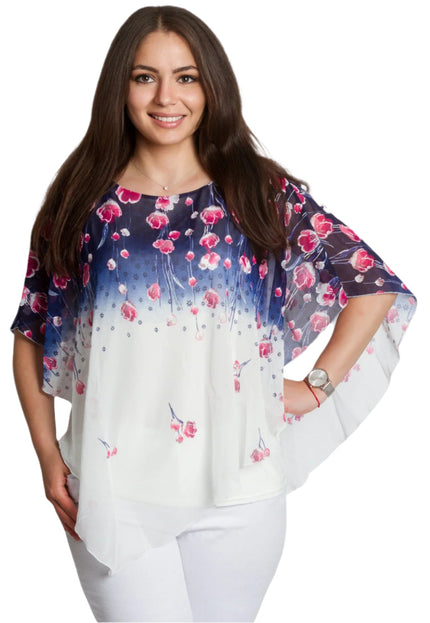 Официална шифонена макси туника с флорален десен - Maxi Market