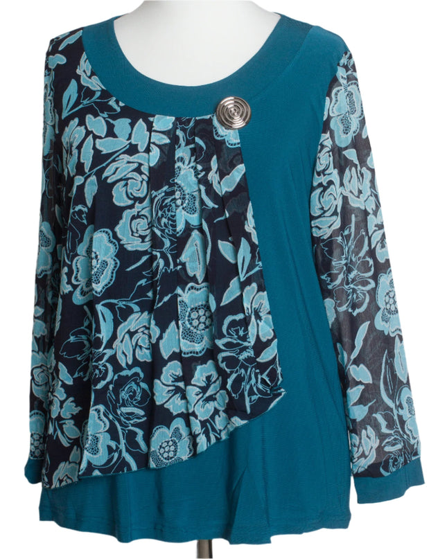 Официална туника с ръкави от шифон 2XL,3XL,4XL,5XL - Maxi Market