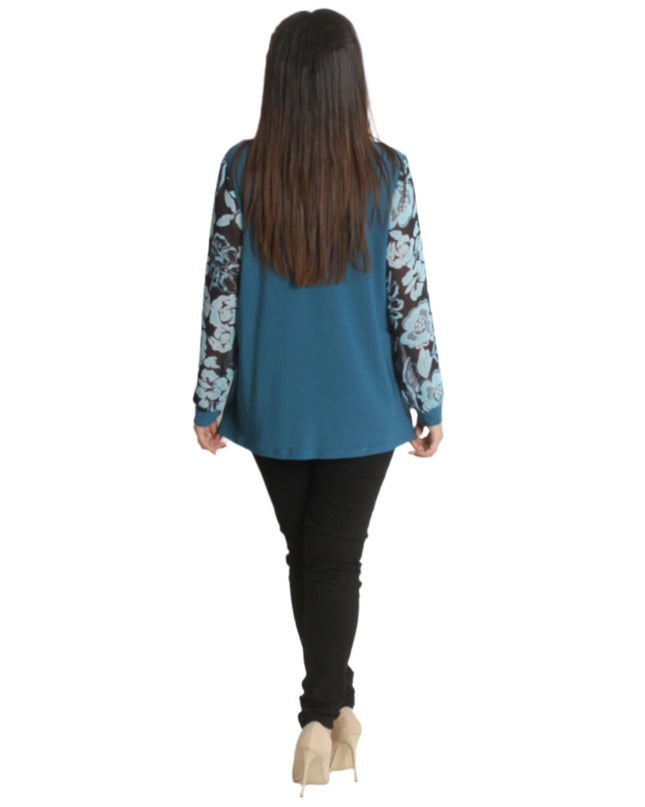 Официална туника с ръкави от шифон 2XL,3XL,4XL,5XL - Maxi Market