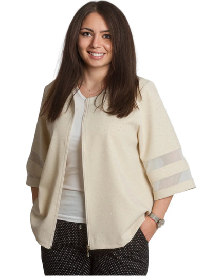 Официално макси сако декорирано с фини блестящи елементи - Maxi Market