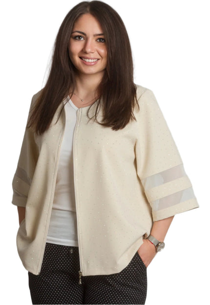 Официално макси сако декорирано с фини блестящи елементи - Maxi Market