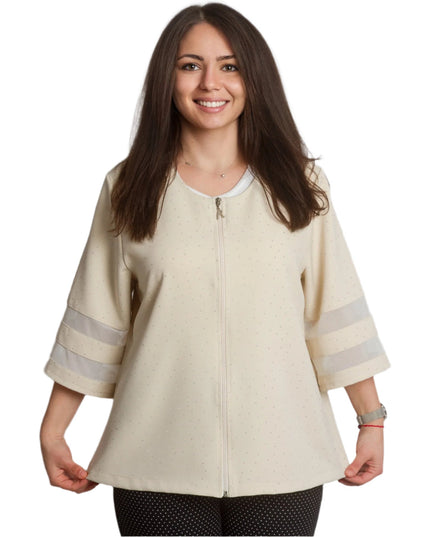 Официално макси сако декорирано с фини блестящи елементи - Maxi Market