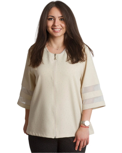 Официално макси сако декорирано с фини блестящи елементи - Maxi Market