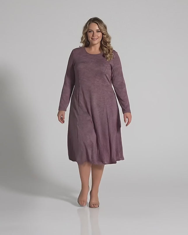 Rochie clos din viscoză densă, în nuanța rose petal