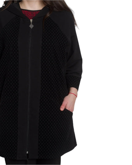 Пролетен макси жакет с качулка в големи размери - Maxi Market